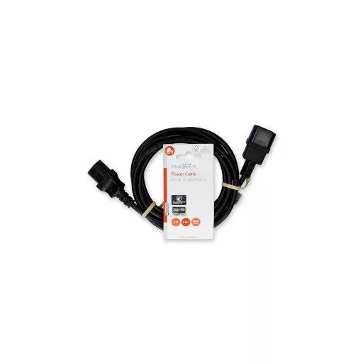 Nedis CEGL10500BK30 tápkábel Fekete 2 M C14 csatlakozó C13 csatlakozó