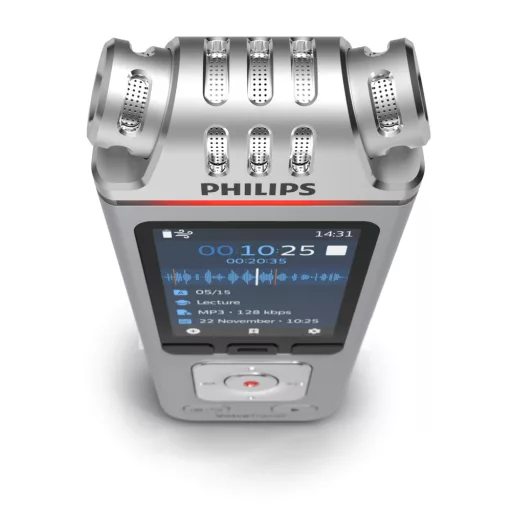 Philips DVT4115 Digital Voice Tracer Flash kártya Króm, Ezüst