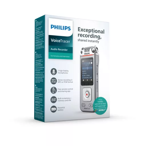 Philips DVT4115 Digital Voice Tracer Flash kártya Króm, Ezüst