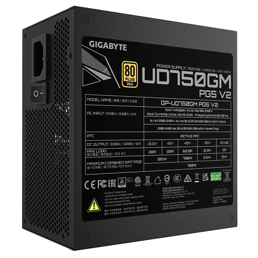 GIGABYTE UD750GM PG5 V2 750 W 20+4 pin ATX ATX Fekete