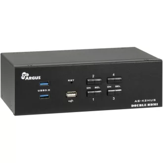 Inter-Tech AS-42HUS KVM kapcsoló Fekete