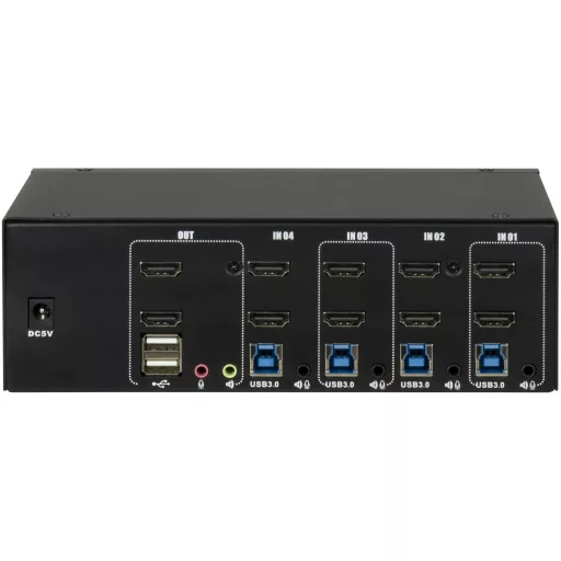 Inter-Tech AS-42HUS KVM kapcsoló Fekete