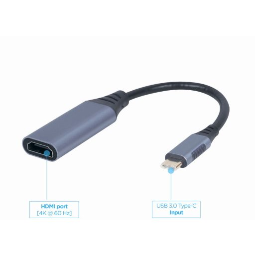 Cablexpert A-USB3C-HDMI-01 video átalakító kábel 0,15 M USB C-típus Szürke