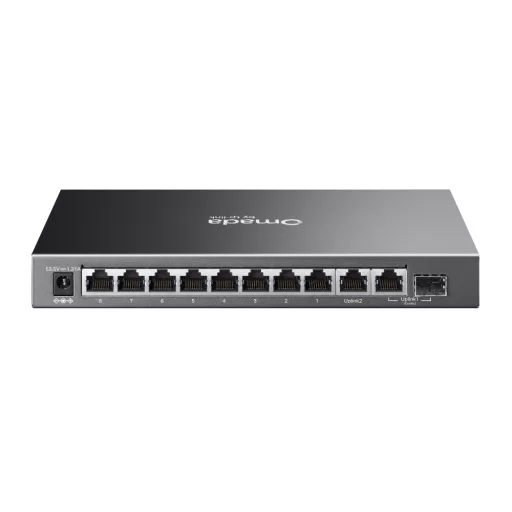 TP-Link Omada ES210GP hálózati kapcsoló Vezérelt L2 Gigabit Ethernet (10/100/1000) Ethernet-áramellátás (PoE) támogatása DIN rail Fekete