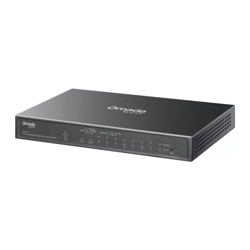 TP-Link Omada ES210GP hálózati kapcsoló Vezérelt L2 Gigabit Ethernet (10/100/1000) Ethernet-áramellátás (PoE) támogatása DIN rail Fekete