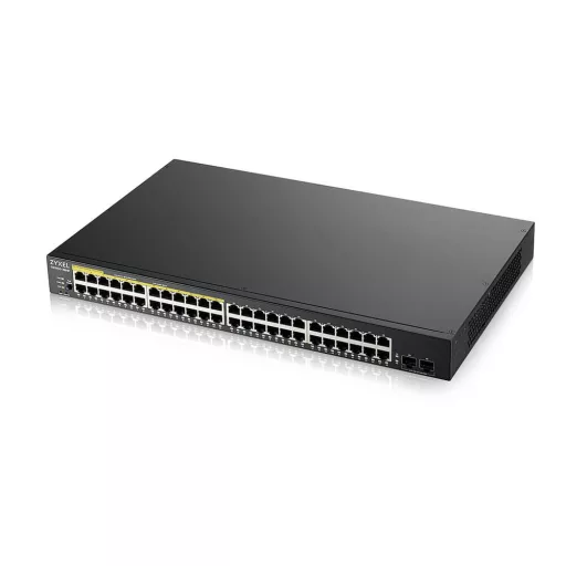 Zyxel GS1900-48HPv2 Vezérelt L2 Gigabit Ethernet (10/100/1000) Ethernet-áramellátás (PoE) támogatása Fekete