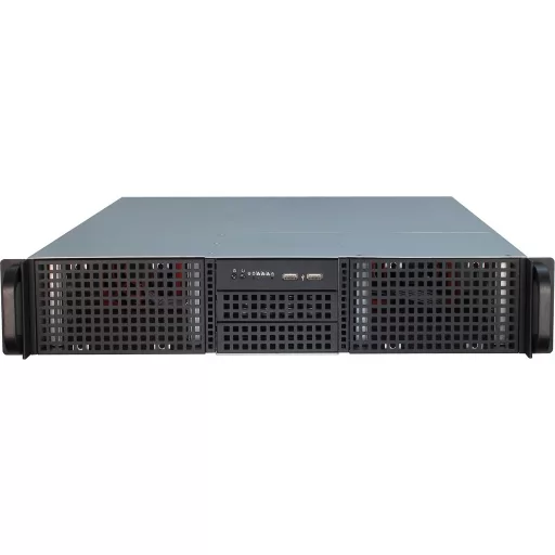 Inter-Tech 2U-20255 Rack Fekete, Rozsdamentes acél