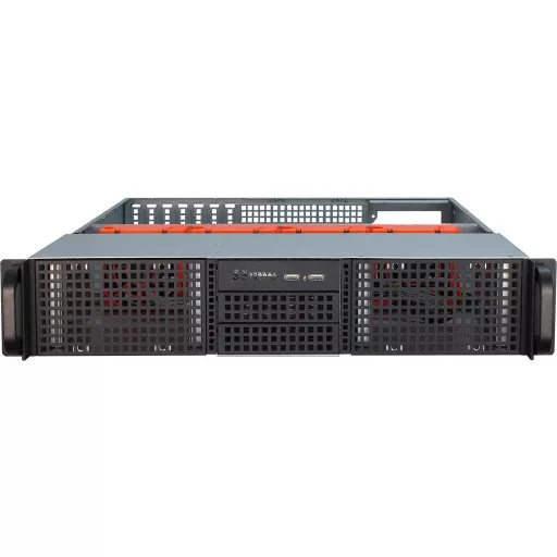 Inter-Tech 2U-20255 Rack Fekete, Rozsdamentes acél