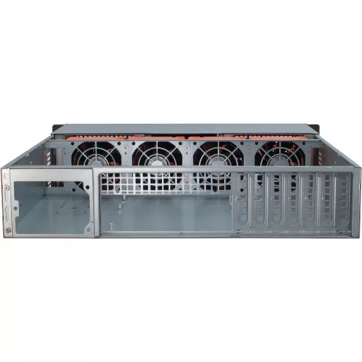 Inter-Tech 2U-20255 Rack Fekete, Rozsdamentes acél
