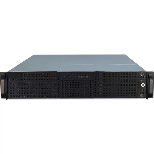 Inter-Tech 2U-20255 Rack Fekete, Rozsdamentes acél