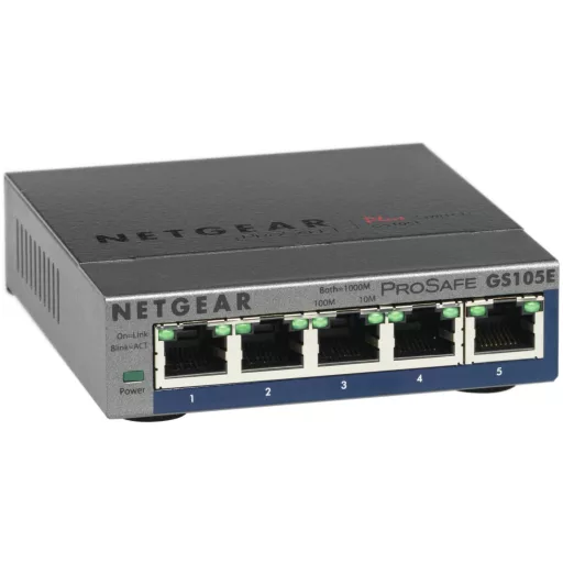 NETGEAR GS105E-200PES hálózati kapcsoló Vezérelt L2/L3 Gigabit Ethernet (10/100/1000) Szürke