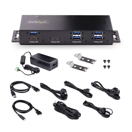 StarTech.com HB31C5A2CME hálózati csatlakozó USB 3.2 Gen 2 (3.1 Gen 2) Type-C 10000 Mbit/s Fekete