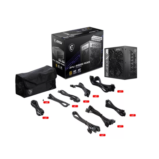 MSI MPG A1000G PCIE5 1000 W 20+4 pin ATX ATX Fekete