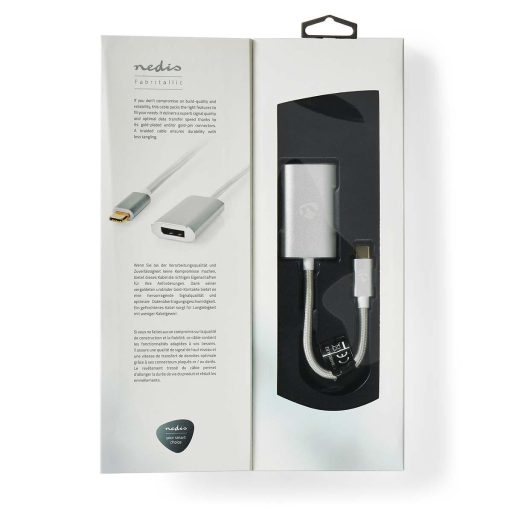 Nedis CCTB64480AL02 video átalakító kábel 0,2 M USB C-típus DisplayPort Ezüst