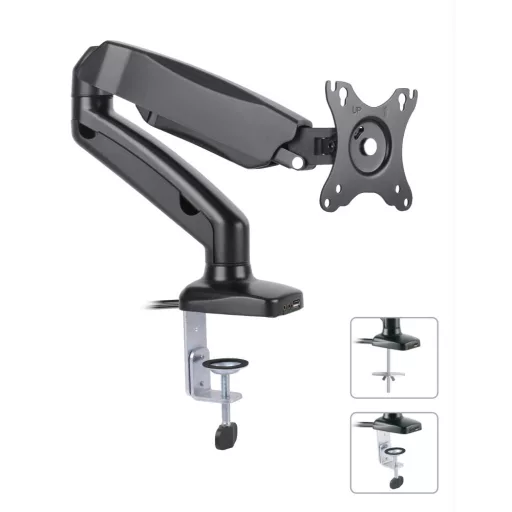 Techly ICA-LCD 514 asztali TV konzol 68,6 cm (27") Fekete