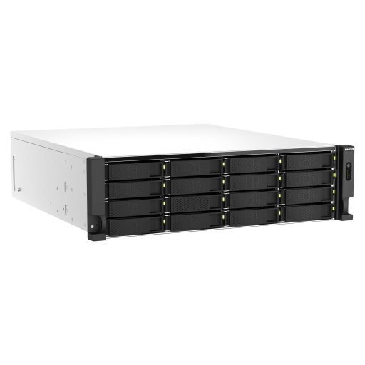 QNAP TS-H2287XU-RP NAS Rack (3U) Intel Xeon E E-2378 64 GB DDR4 0 TB QuTS hero Fekete, Fehér
