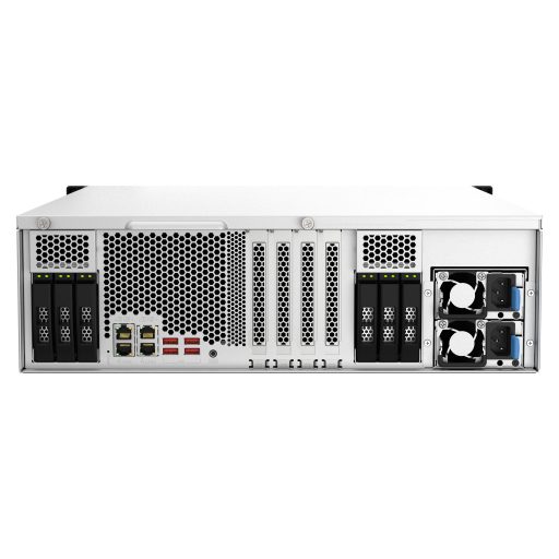 QNAP TS-H2287XU-RP NAS Rack (3U) Intel Xeon E E-2378 64 GB DDR4 0 TB QuTS hero Fekete, Fehér