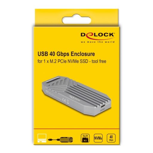 DeLOCK 42033 tárolóegység burkolat Külső SSD ház Szürke M.2