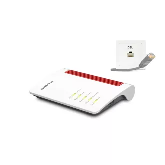   Box FRITZ! 7530 AX vezetéknélküli router Gigabit Ethernet Kétsávos (2,4 GHz / 5 GHz) Szürke, Vörös, Fehér