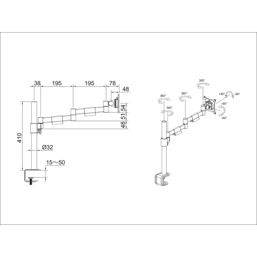 Multibrackets 5174 asztali TV konzol 76,2 cm (30") Fehér
