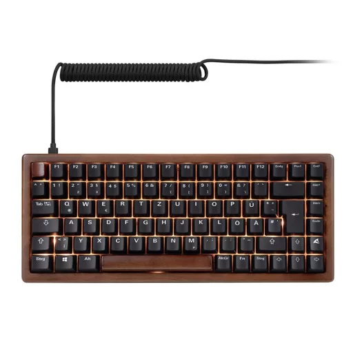 Sharkoon 100068081 billentyűzet Otthoni USB QWERTZ Német Fekete, Fa