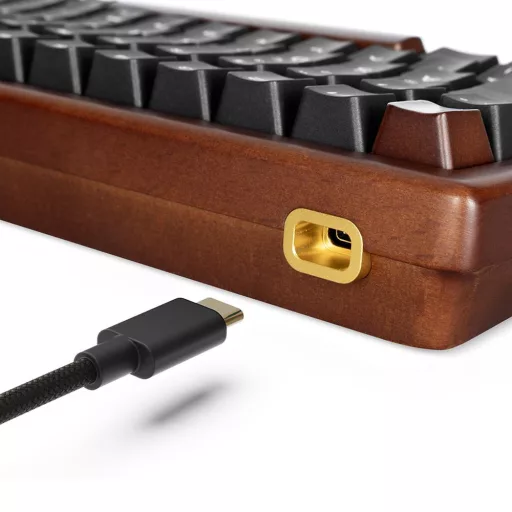Sharkoon 100068081 billentyűzet Otthoni USB QWERTZ Német Fekete, Fa