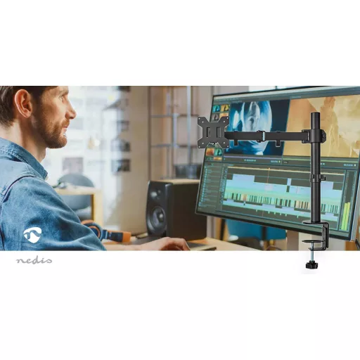 Nedis MMSIS110BK asztali TV konzol 81,3 cm (32") Fekete