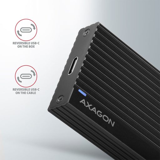 Axagon EM2-GTR Külső SSD ház Fekete M.2
