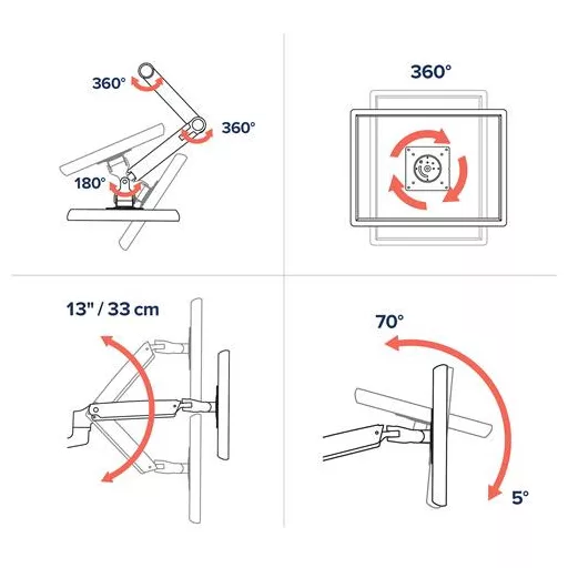 Ergotron LX Series Desk Mount LCD Arm 86,4 cm (34") Asztali Fekete