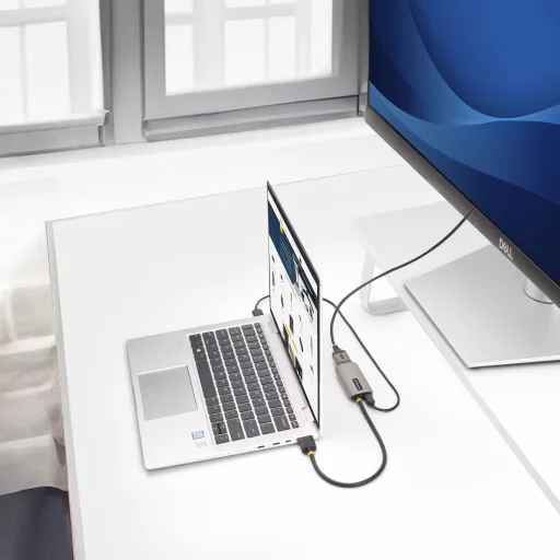 StarTech.com 148B-HDMI-DP-8K video átalakító kábel 0,3 M HDMI A-típus (Standard) DisplayPort Fekete, Ezüst