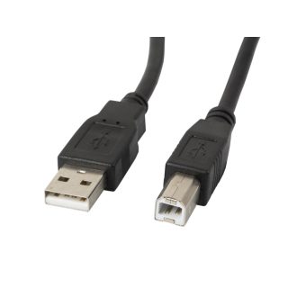   Lanberg CA-USBA-10CC-0010-BK USB kábel USB 2.0 1 M USB B Fekete