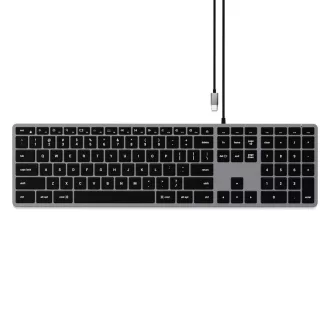   Satechi Slim W3 billentyűzet Otthoni USB QWERTZ Német Fekete, Szürke