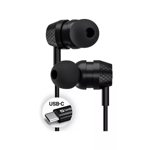 Sandberg 126-50 fejhallgató és headset Vezetékes Hallójárati Hívás/zene USB C-típus Fekete