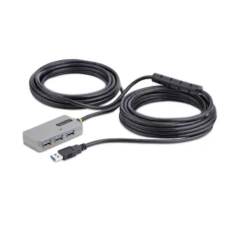   StarTech.com U01043-USB-EXTENDER hálózati csatlakozó USB 3.2 Gen 1 (3.1 Gen 1) Type-A 5000 Mbit/s Fekete, Ezüst