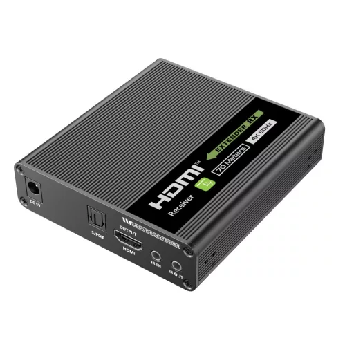 Techly IDATA EXT-676E audió/videó jeltovábbító AV adó- és vevőegység Fekete