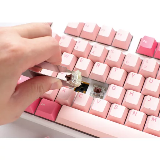 Ducky One 3 TKL Gossamer Pink billentyűzet Játék USB Amerikai angol Rózsaszín, Fehér