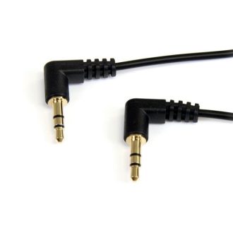 StarTech.com 0.3m Angle M/M audio kábel 0,3 M 3.5mm Fekete