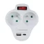 Esperanza ELK311W Electrical splitter 2 GN. USB-C USB-A ON. White