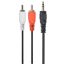 Gembird 5m, 3.5mm/2xRCA, M/M audio kábel Fekete, Vörös, Fehér