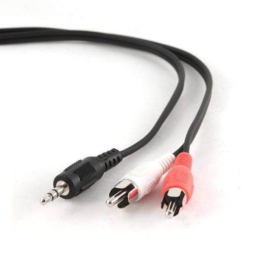 Gembird 5m, 3.5mm/2xRCA, M/M audio kábel Fekete, Vörös, Fehér