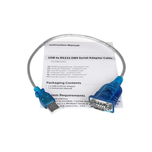 StarTech.com ICUSB232V2 soros kábel Szürke 0,43 M USB 2.0 Type-A DB-9