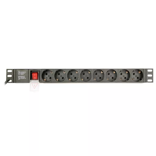 Gembird EG-PDU-014-C14 áramelosztó egység (PDU) 8 AC kimenet(ek) 1U Fekete