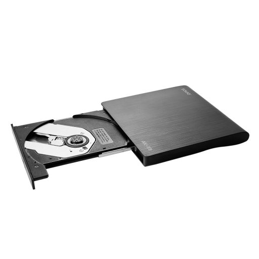 Savio AK-59 External slim CD/DVD Recorder R/RW - USB-C/USB-A black optikai meghajtó DVD±RW Fekete