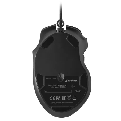 Sharkoon SHARK Force 3 egér Játék Jobbkezes USB A típus Optikai 12800 DPI