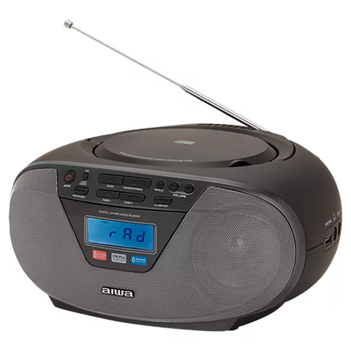 Aiwa BBTU-400BK hordozható sztereó rendszer Analóg és digitális 6 W FM Fekete MP3-lejátszás