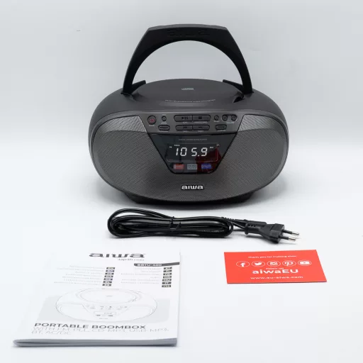 Aiwa BBTU-400BK hordozható sztereó rendszer Analóg és digitális 6 W FM Fekete MP3-lejátszás