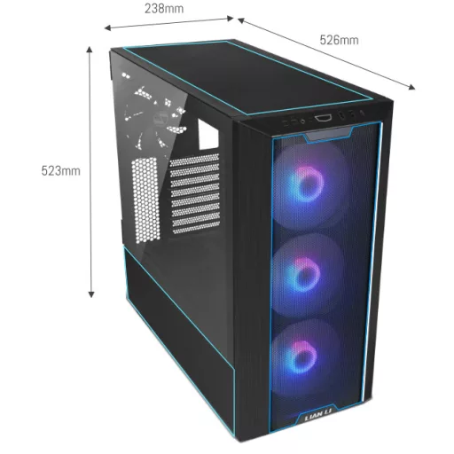 Lian Li Lancool III Midi Tower Fekete, Átlátszó