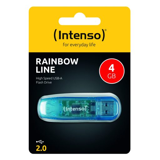 Intenso Rainbow Line USB flash meghajtó 4 GB USB A típus 2.0 Kék