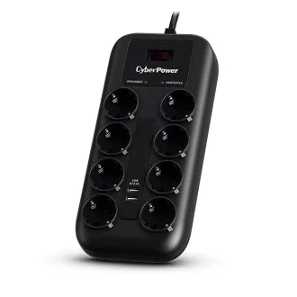   CyberPower P0820SUF0-DE túlfeszültségvédő Fekete 8 AC kimenet(ek) 200 - 250 V 1,8 M