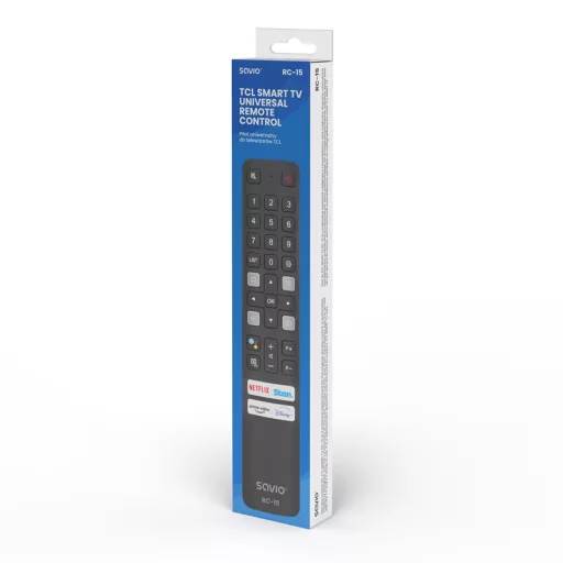 Savio RC-15 universal remote control/replacement for TCL SMART TV távirányító Vezeték nélküli infravörös Nyomógombok
